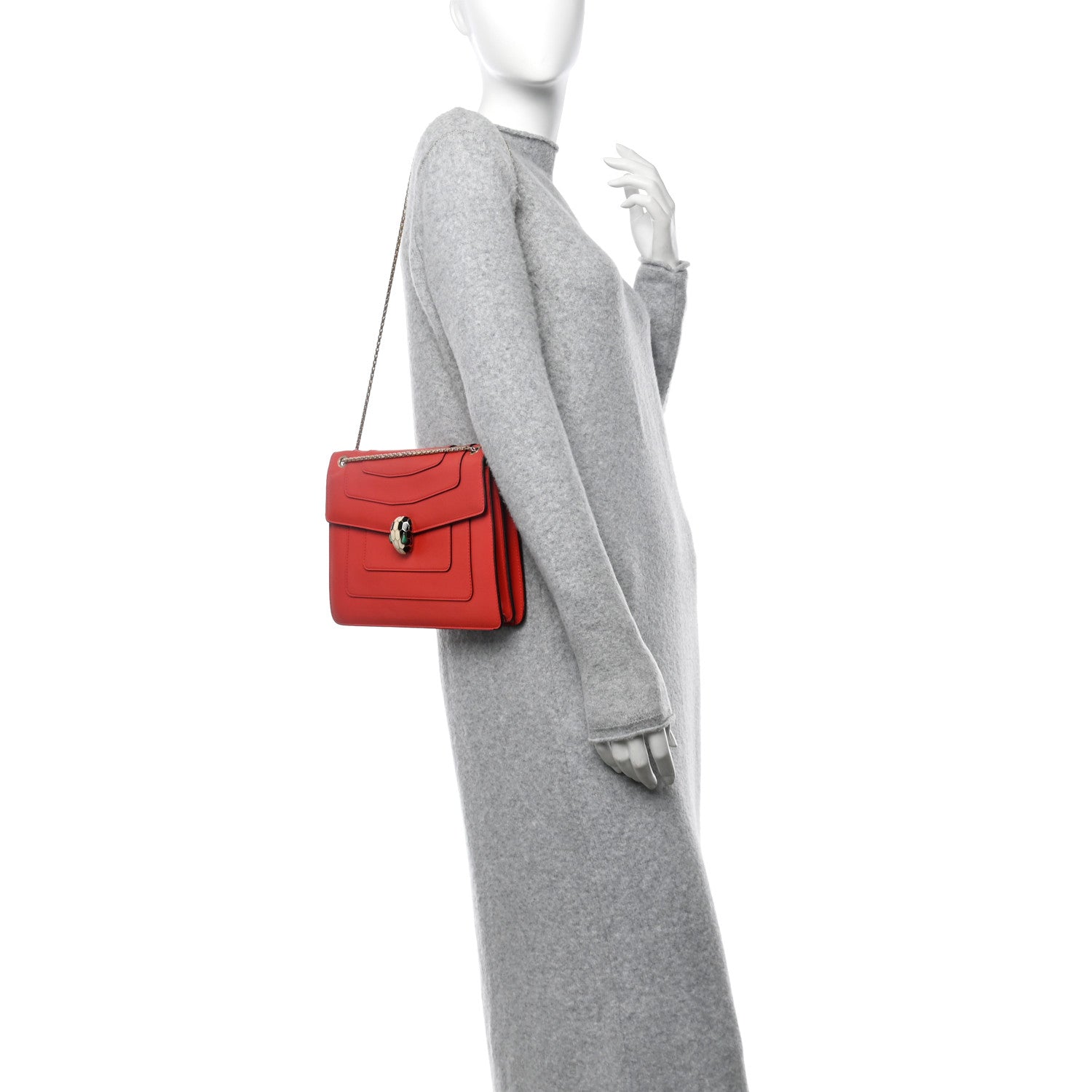 Calfskin Serpenti Forever Shoulder Bag Red