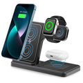 3-in-1 Magnetic Wireless Charging Dock Station with 15W Fast Charging for iPhone 15/14/13/8, Apple Watch, and AirPods