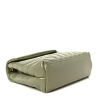 Calfskin Y Quilted Monogram Small Loulou Chain Satchel Light Sage