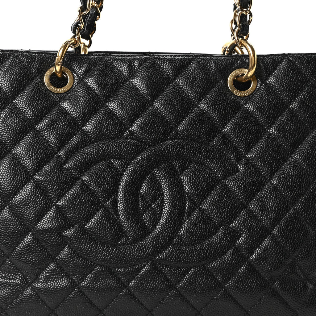 Caviar Quilted Grand Shopping Tote GST Black