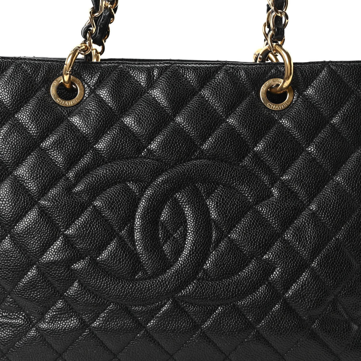 Caviar Quilted Grand Shopping Tote GST Black