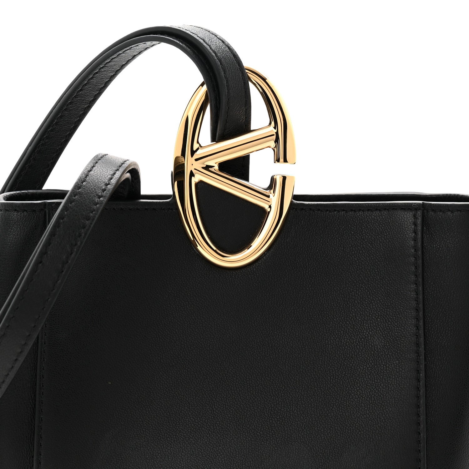 Nappa VLogo Bold Bucket Bag Black