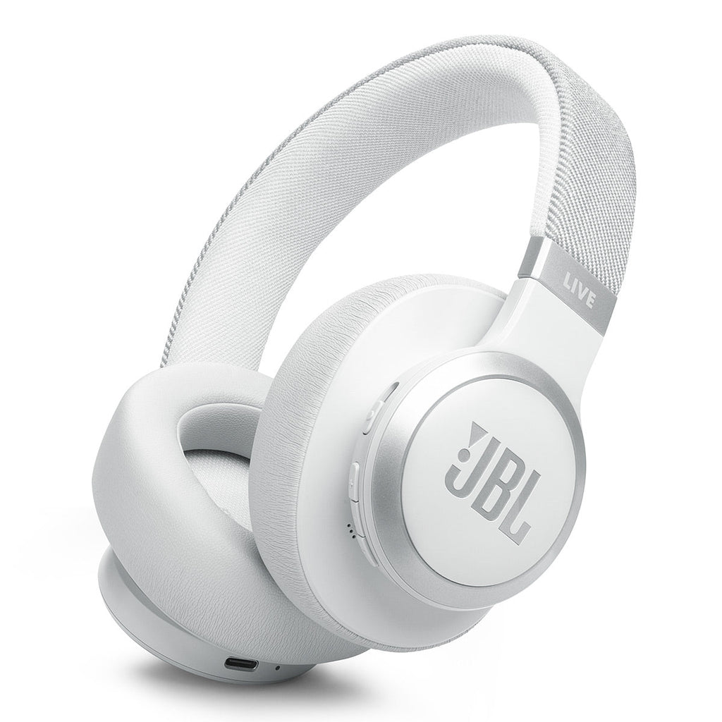 JBL Live 770NC Wireless Over Ear Noise Cancelling Headphone Bundle with gSport Case (White)