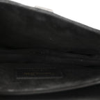 Grained Calfskin Mini Saddle Bag With Strap Black