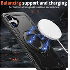 Entronix [Magnetic] Case Compatible with iPhone 16 Plus - Rugged Armor Gripstand