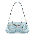 Nappa Vertical Matelasse Small Maxi Horsebit Chain Shoulder Bag Crystal Snow