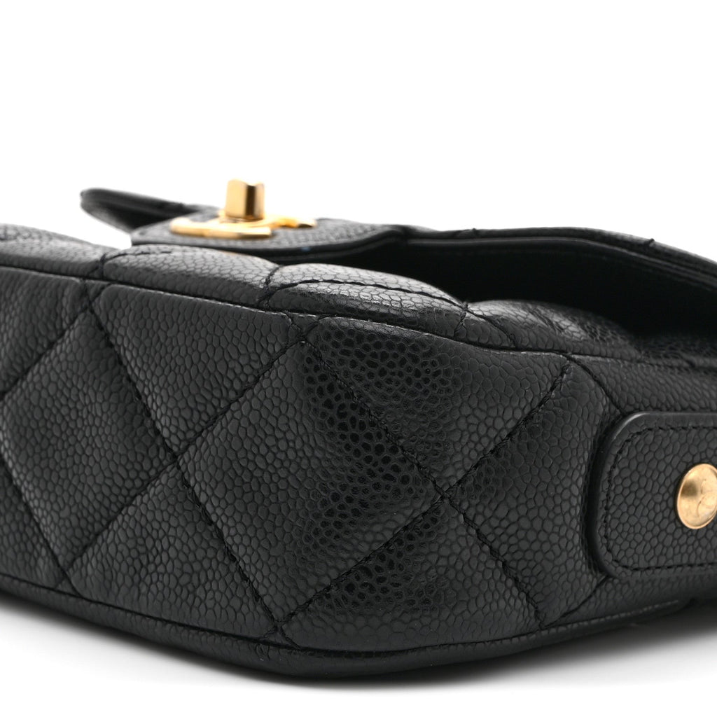 Caviar Quilted Mini Chain Flap Black