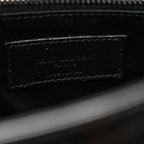 Crinkled Calfskin Matelasse Monogram Medium Niki Chain Satchel Black