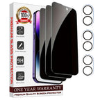 Entronix Anti-Spy Privacy Screen Protector & Camera Lens Protector Compatible with iPhone 17 - 6-Piece Combo