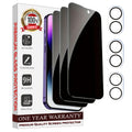 Entronix Anti-Spy Privacy Screen Protector & Camera Lens Protector Compatible with iPhone 16 - 6-Piece Combo