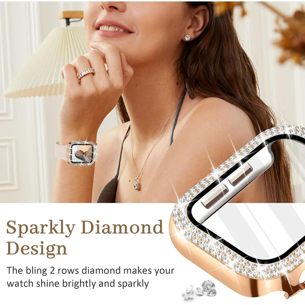 Entronix Case Compatible with iWatch Series Ultra (3rd/2nd/1st Gen), 49mm - Diamond Cover w/ Built-In Screen Protector