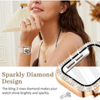 Entronix Case Compatible with iWatch Series 6/5/4/SE (3rd/2nd/1st Gen), 44mm - Diamond Cover w/ Built-In Screen Protector