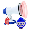 Megaphone 30W Bull Horn PA Speaker w 800 Yards Range USB Loud Siren Voice Amplifier Portable