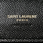 Grain De Poudre Textured Mixed Matelasse Triquilt Monogram Clutch Black