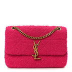 Boucle Tweed Patchwork Monogram Medium Jamie Baguette Magenta