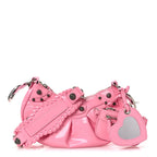 Patent Faux Leather Le Cagole Shoulder Bag XS Sweet Pink