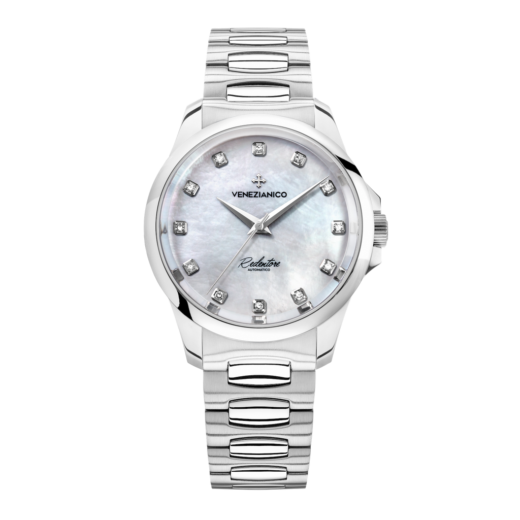 Venezianico Redentore 36 Diamond Women’s Automatic White Mother-of-Pearl Watch