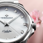 Venezianico Redentore 36 Diamond Women’s Automatic White Mother-of-Pearl Watch