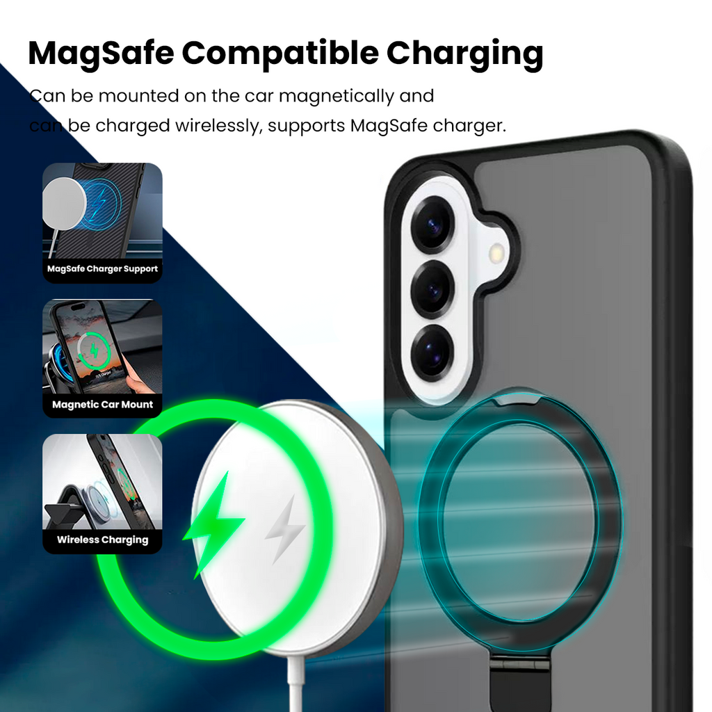[DIS] Entronix [Magnetic] Case Compatible with Galaxy A17 - Translucent Frosted Matte Gripstand