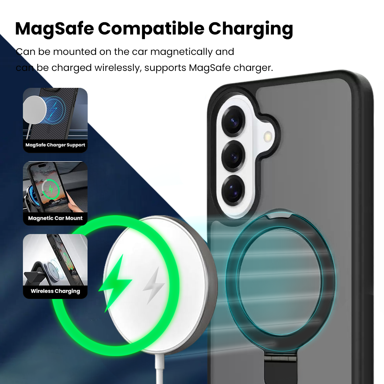 [DIS] Entronix [Magnetic] Case Compatible with Galaxy A17 - Translucent Frosted Matte Gripstand