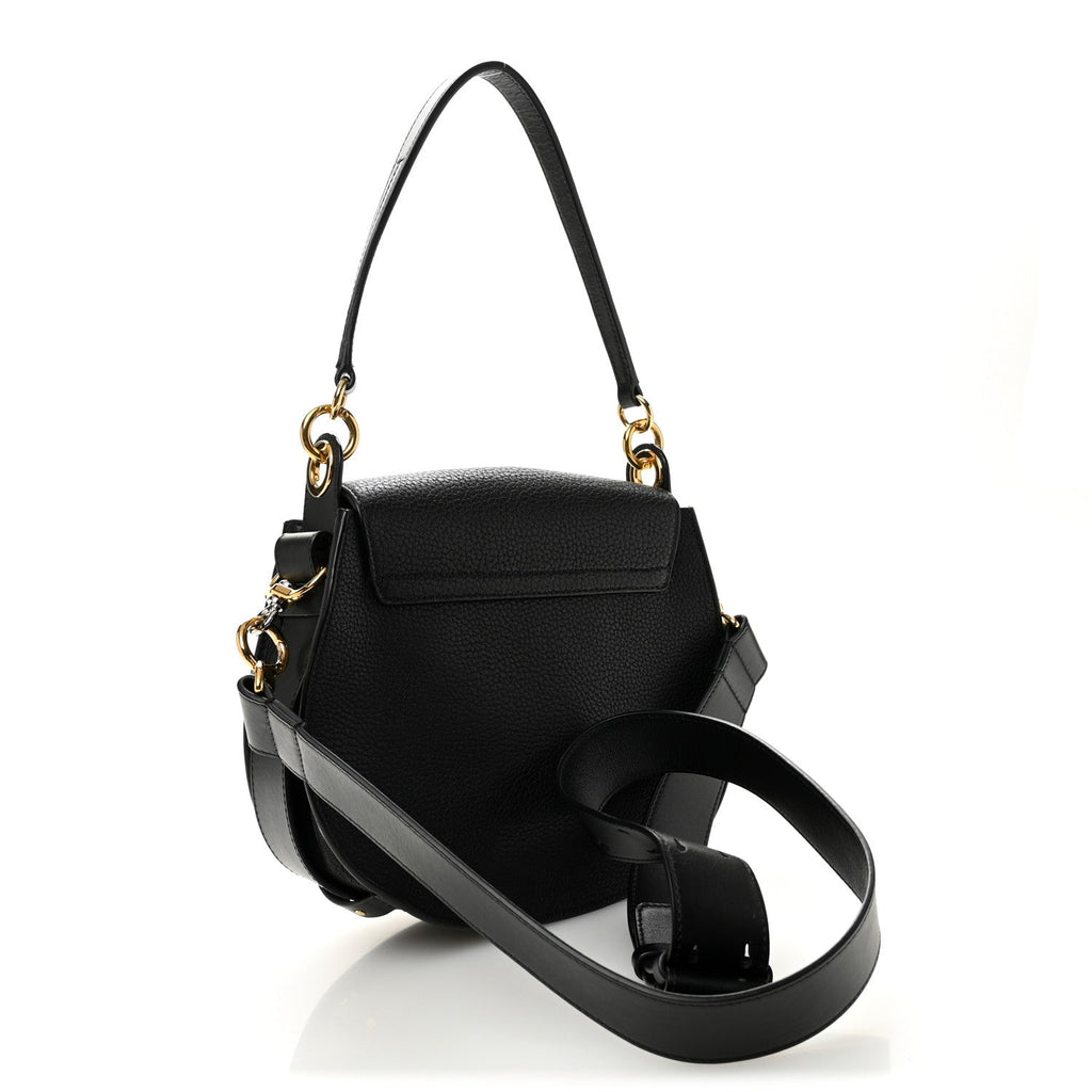 Grained Calfskin Large Tess Bag Black