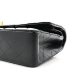 Lambskin Quilted Medium Double Flap Black
