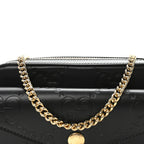 Calfskin GG Super Mini Debossed Chain Wallet Black