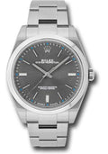 Rolex Steel Oyster Perpetual 39  - Dark Rhodium Index Dial - 114300 drio