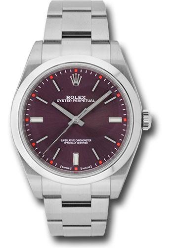 Rolex Steel Oyster Perpetual 39  - Red Grape Index Dial - 114300 rgio