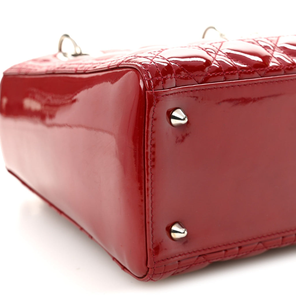 Patent Cannage Medium Lady Dior Red