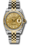 Rolex Steel and Yellow Gold Rolesor Datejust 36  - Champagne Index Dial - Jubilee Bracelet - 116233 chsj