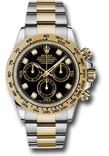 Rolex Yellow Rolesor  Daytona 40  - Black Diamond Dial - 116503 bkd