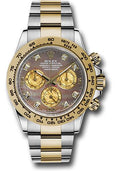 Rolex Yellow Rolesor  Daytona 40  - Dark Mother-Of-Pearl Gold Crystal Subdials Dial - 116503 bkmd