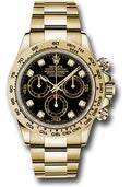 Rolex Yellow Gold  Daytona 40  - Black Diamond Dial - 116508 bkd