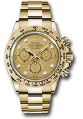 Rolex Yellow Gold  Daytona 40  - Champagne Diamond Dial - 116508 chd