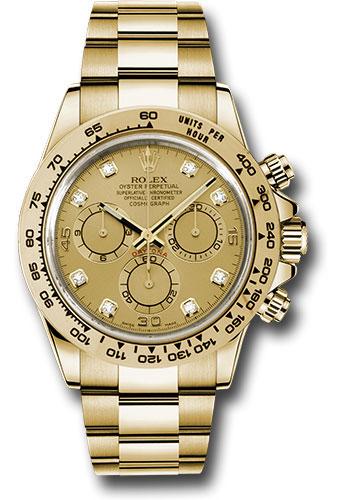 Rolex Yellow Gold  Daytona 40  - Champagne Diamond Dial - 116508 chd