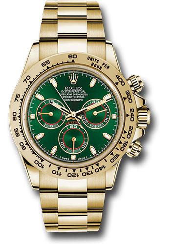 Rolex Yellow Gold  Daytona 40  - Green Stick Dial John Mayer - 116508 gri