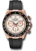 Rolex Everose Gold Cosmograph Daytona 40 Watch - Ivory Colored Index Dial - Black Oysterflex Strap - 116515LN iiof