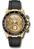 Rolex Yellow Gold  Daytona 40  - Champagne Index Dial - Black Oysterflex Strap - 116518LN chof