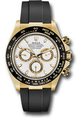 Rolex Yellow Gold  Daytona 40  - White Index Dial - Black Oysterflex Strap - 116518LN wof