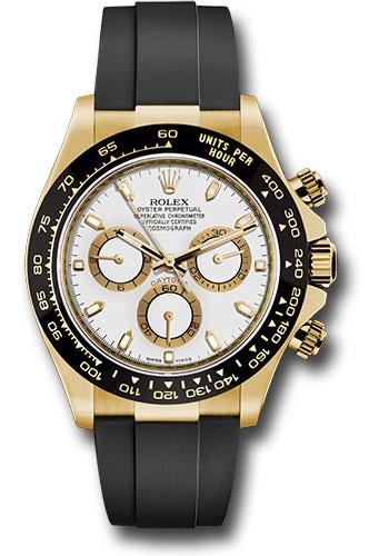 Rolex Yellow Gold  Daytona 40  - White Index Dial - Black Oysterflex Strap - 116518LN wof