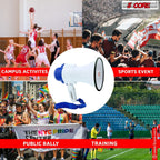 5 Core Megaphone 30W Bull Horn PA Speaker w 800 Yards Range USB Loud Siren Voice Amplifier Portable
