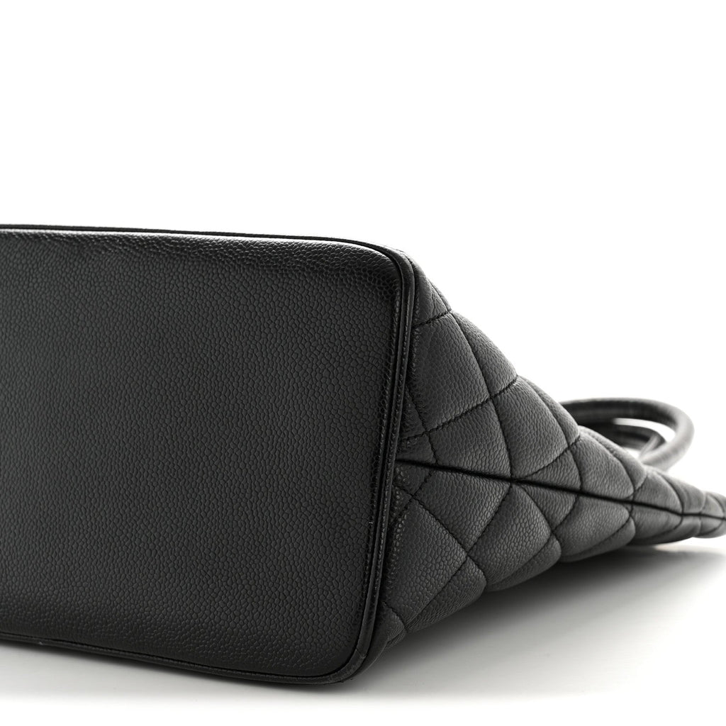 Caviar Quilted Medallion Tote Black