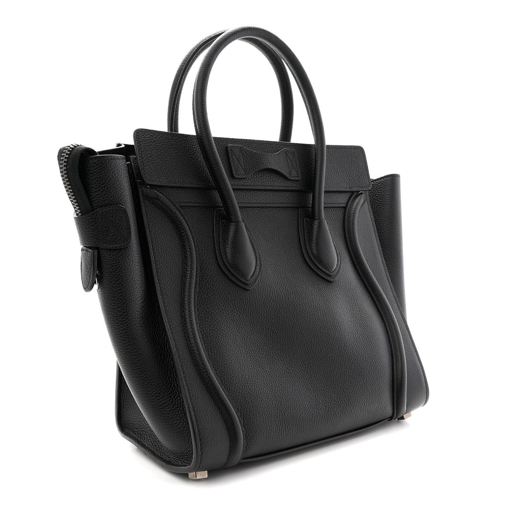 Drummed Calfskin Micro Luggage Black