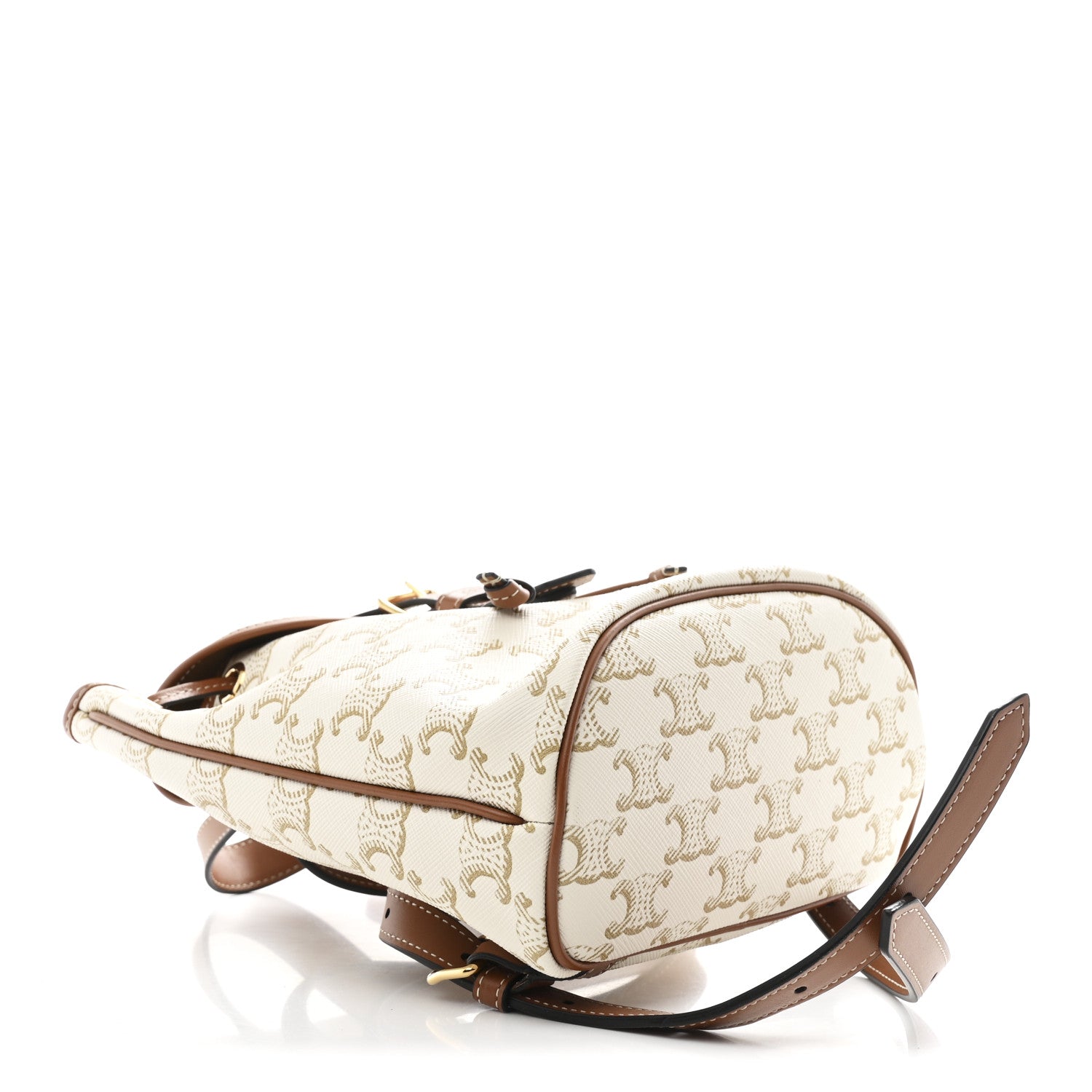 Triomphe Canvas Calfskin Mini Folco Backpack White