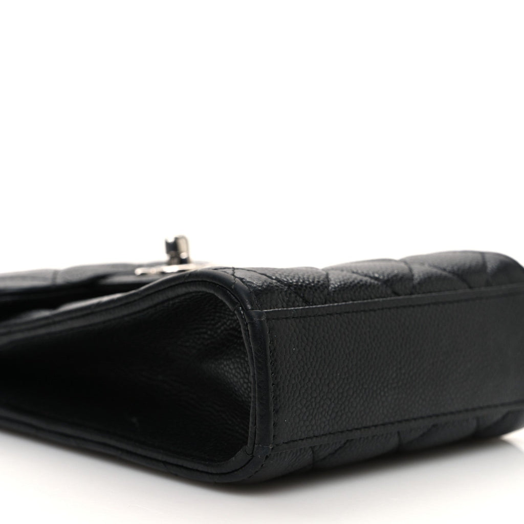 Caviar Quilted Classic Phone Holder Black