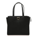 Grainy Calfskin Gemini Tote Black