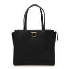 Grainy Calfskin Gemini Tote Black