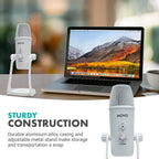 Movo UM700W White Desktop USB Microphone for Computer