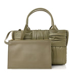 Foulard Intrecciato Pleated Arco Tote Travertine